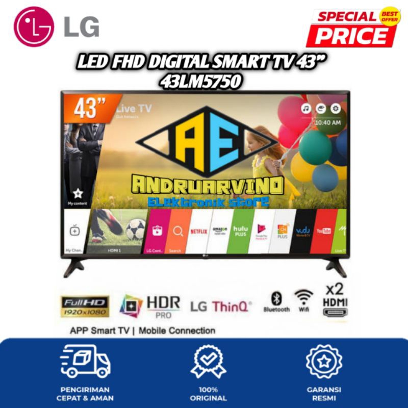 LED TV LG SMART TV 43 INCH 43LM5750 Smart TV 43 Inch 43LM5750PTC - Resmi LG