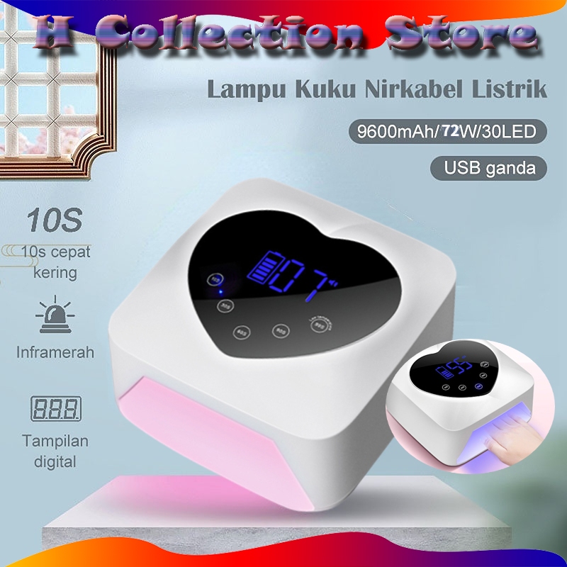 ⚡Garansi⚡X20 Max 72W 30Leds CORDLESS UV LAMP-layar sentuh-Lampu penginderaan otomatis - LED LAMPU - NAIL LAMP UV -LAMPU KUKU PENGERING KUKU