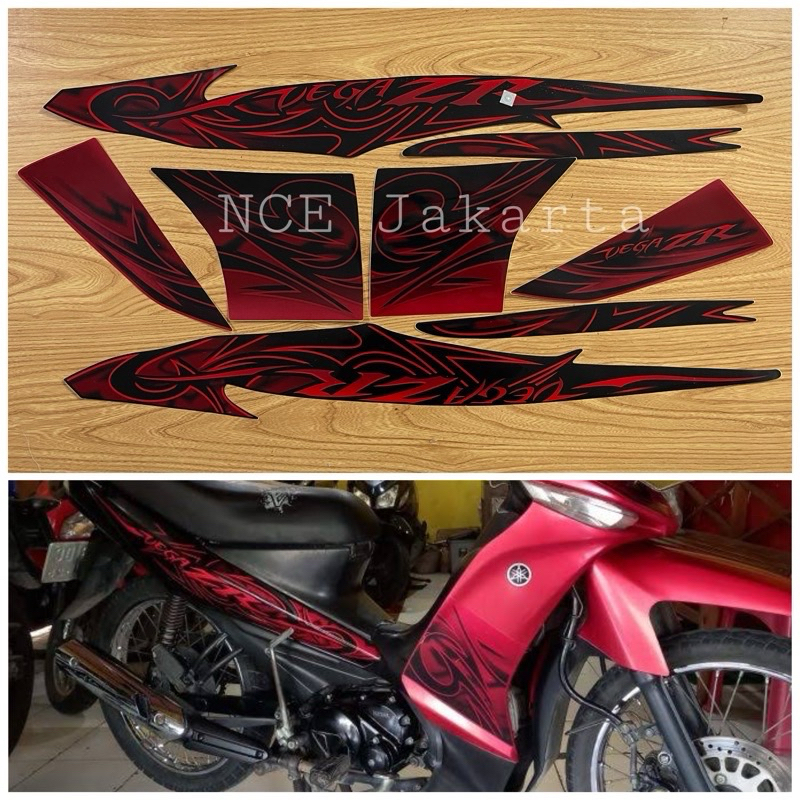 STIKER STRIPING VEGA ZR 2010 MERAH