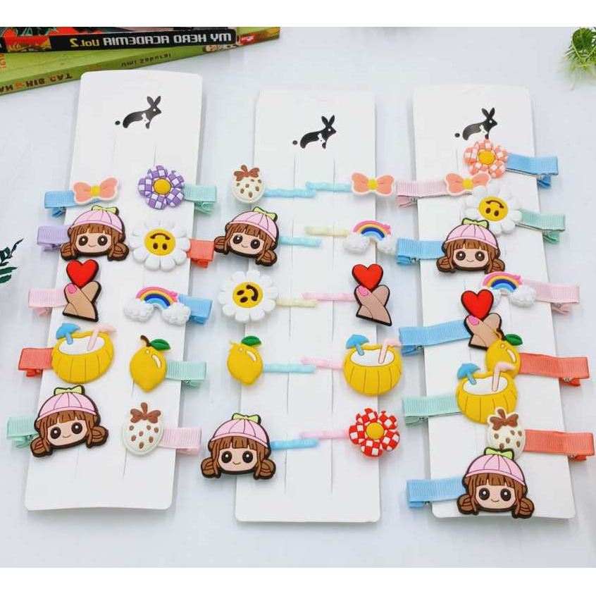 10 PCS JEPIT RAMBUT LUCU ANAK/ JEPITAN RAMBUT ANAK MIX KARAKTER LUCU