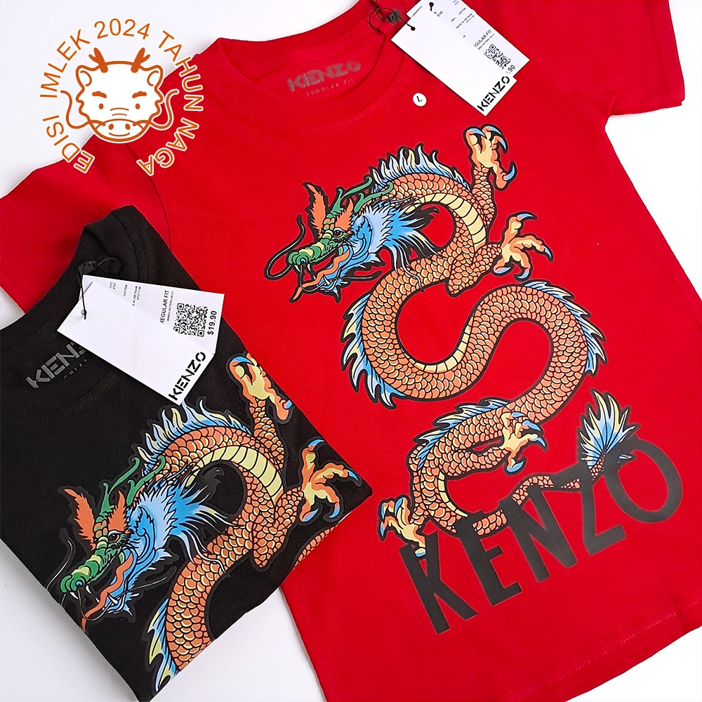 SUMMER KIDS Kaos Anak Laki Laki Perempuan 1-12 Tahun  Baju Atasan Premium - KEN DRAGON IMLEK