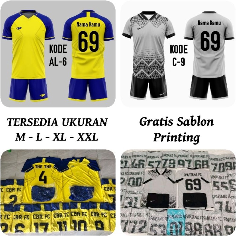 [✹E89&] Kaos Futsal Dewasa | Sablon | Baju Bola Sablon | Baju Futsal Sablon | Bola Sablon [172]