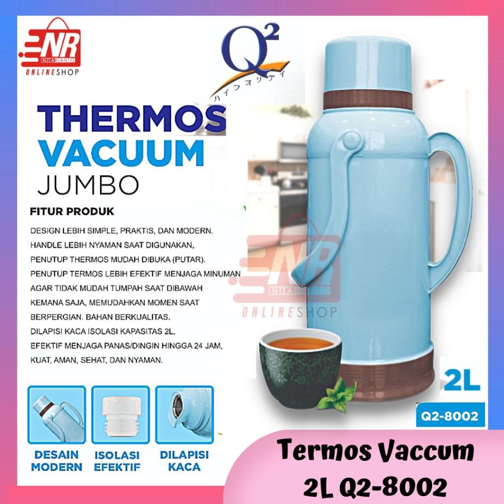 Termos Q2 2Liter 8002 - Termos 2L - Termos Panas Dingin - Termos Air Jumbo - Thermos