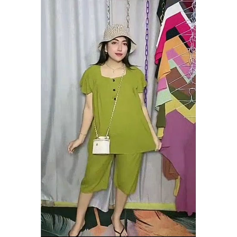SETELAN RAYON WANITA 7/8 BAJU SANTAI WANITA/BAJU TIDUR