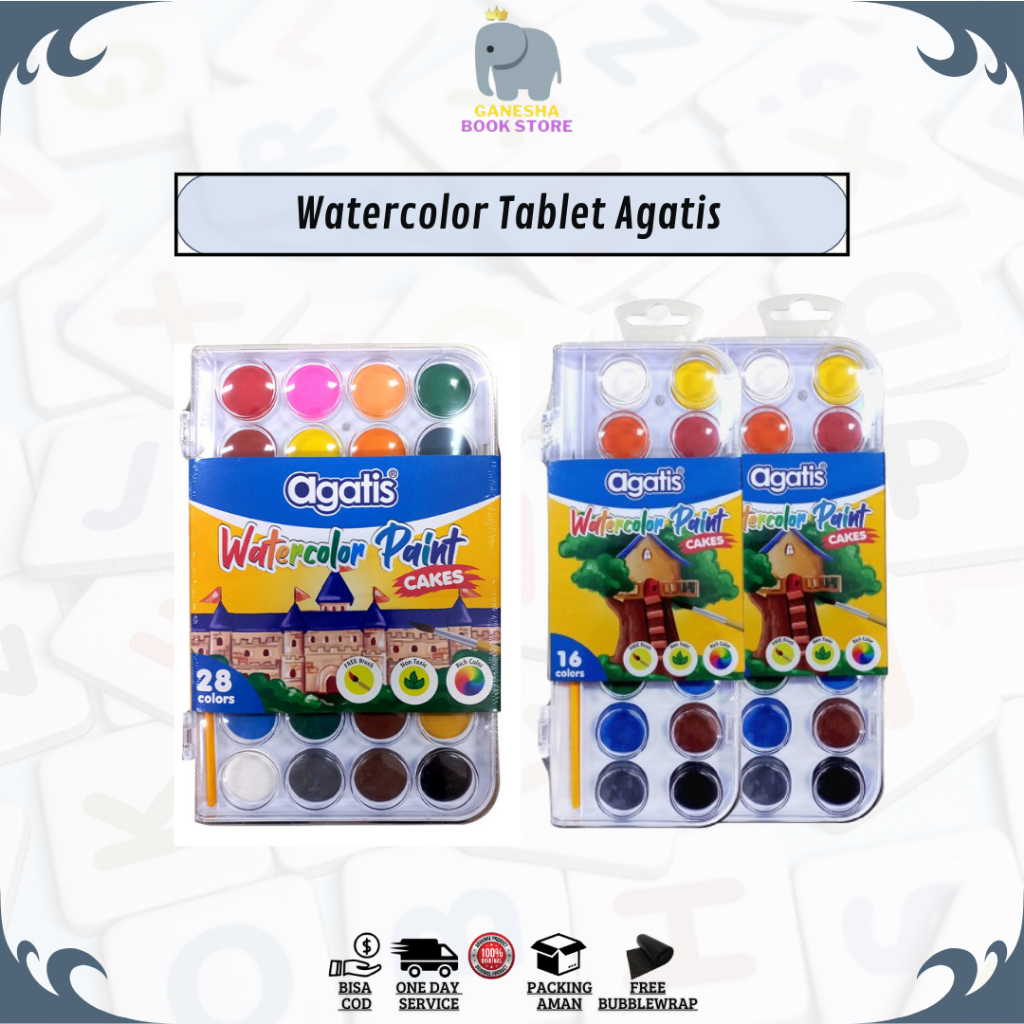 

Water Colour Tablet Agatis 16 Warna dan 28 Warna