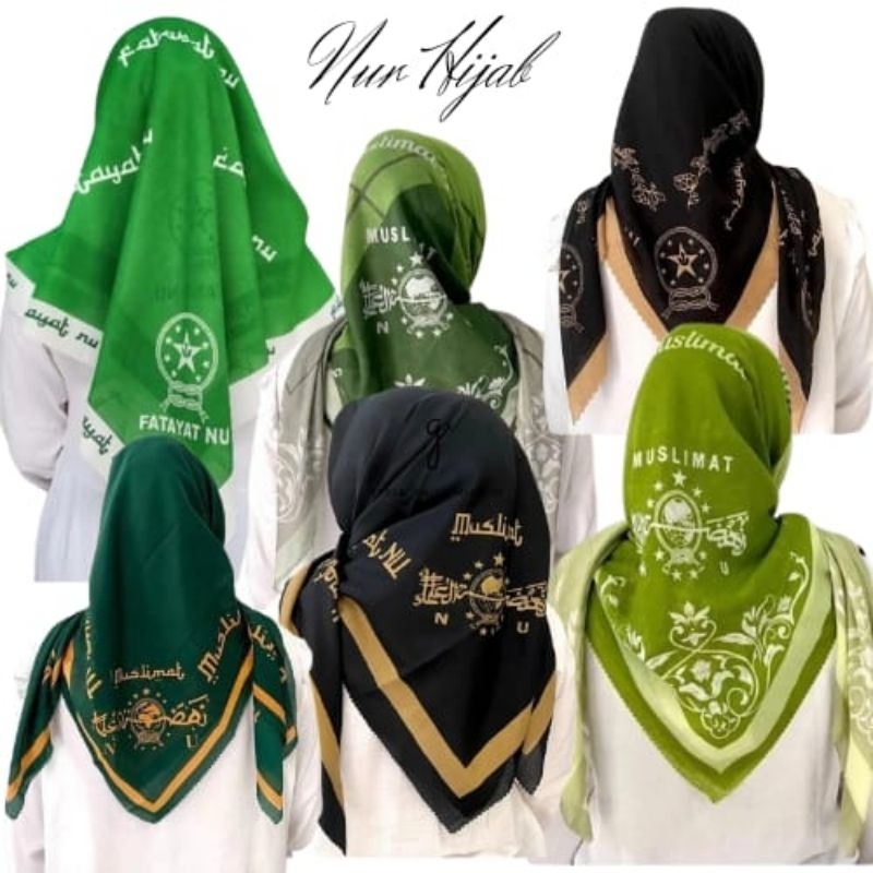 KERUDUNG SEGI EMPAT MOTIF FATAYAT MUSLIMAT KORAN ARAB SERIES NH/HIJAB VOAL SUBLIME 110×110CM/JILBAB