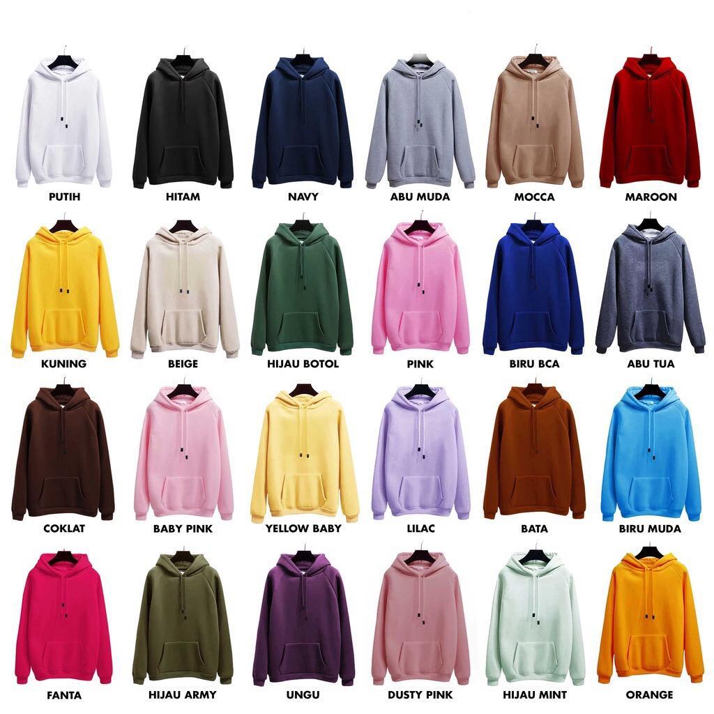 ORI100% Sweater Hoodie Couple / Jaket Pasangan CUSTOM HURUF INISIAL KECIL Bahan Fleece Premium **