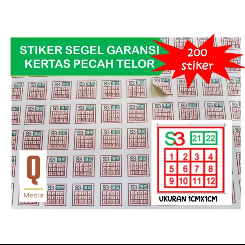 

Cetak Kilat Stiker Khusus Garansi dan QC Bahan Kertas Pecah Telor