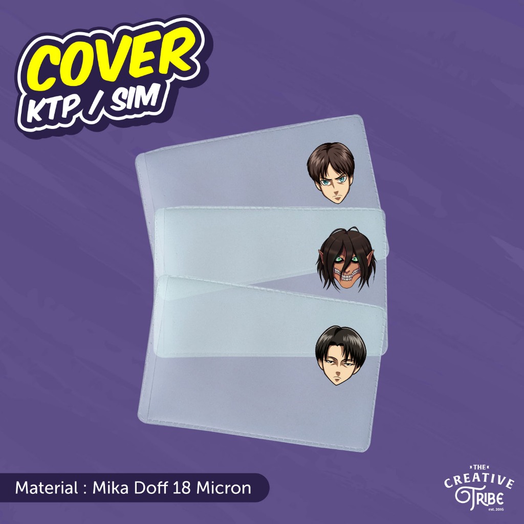 

Attack on Titan - Cover KTP / SIM Karakter Unik - Sarung Plastik Mika Pelindung Kartu Anime