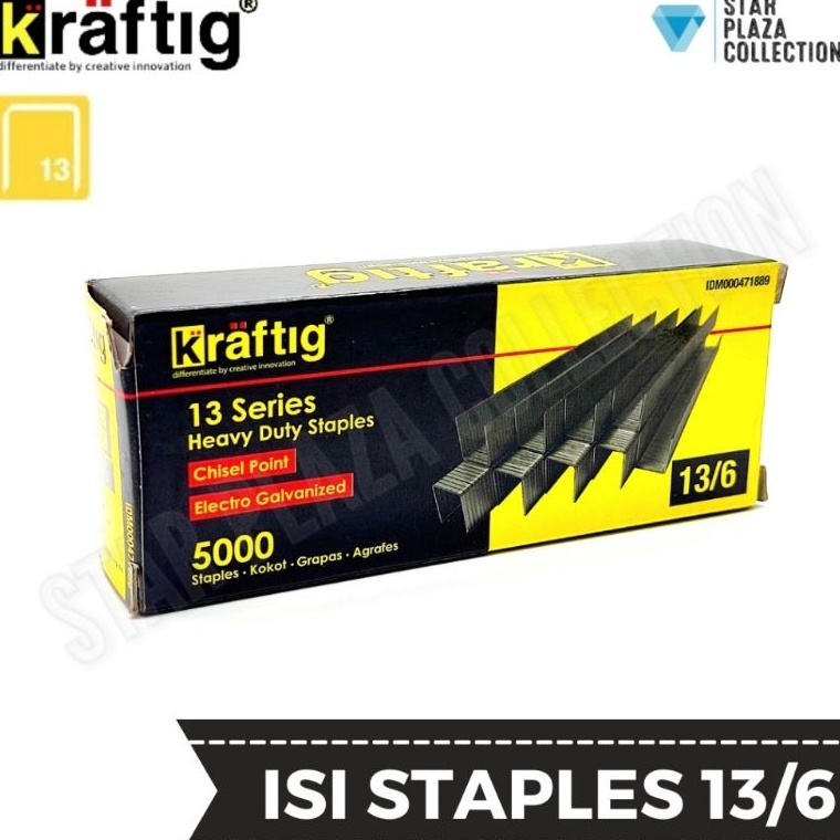 

R3@dy Br0 Isi Staples Manual / Staples Tembak Guntacker Merek KRAFTIG Uk. 13/6mm (6mm) Original - untuk Pengerjaan Jok Motor, Jok Mobil, Sofa, Funiture, Kayu Kualitas Terbaik