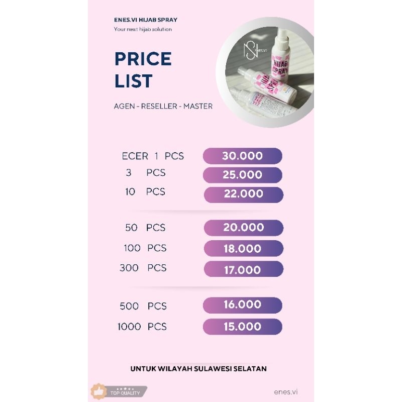 hijab spray anti letoy