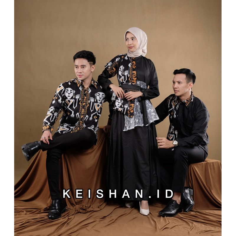 KEISHAN.ID- GAMIS TILE & KEMEJA TENGKORAK bahan katun batik pekalongan motif songket couple toraja c