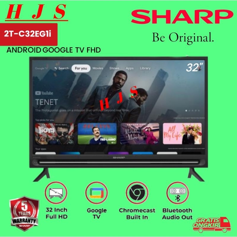 TV LED SHARP 32 Inch / 32" 2T-C32EG1i/ SMART GOOGLE TV HD
