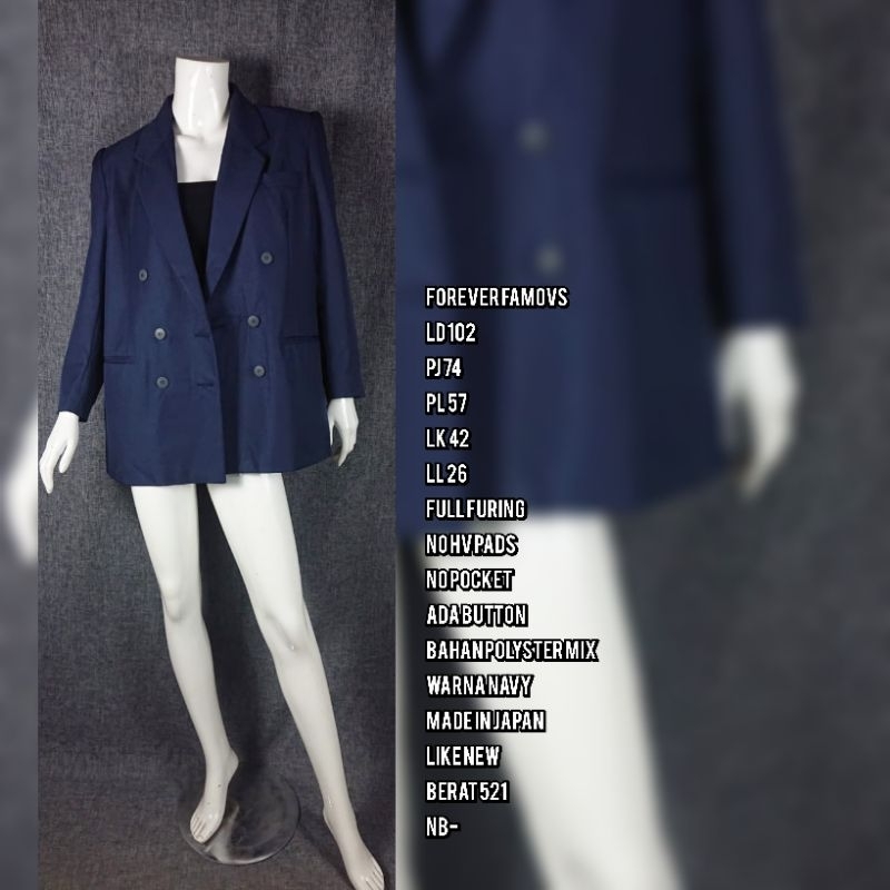 BLAZER NAVY / BLAZER OFFICE NAVY / Blazer Navy wanita Premium