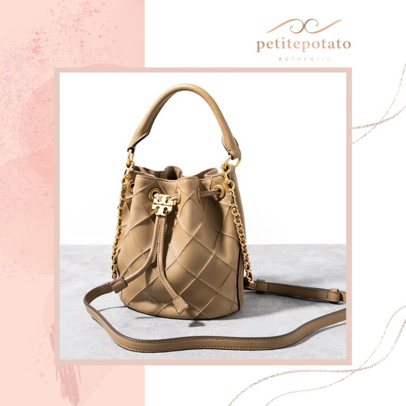 TAS BRANDED WANITA TORY BURCH SOFT FLEMING SOFT SMALL BUCKET BAG (NEW SEASON)