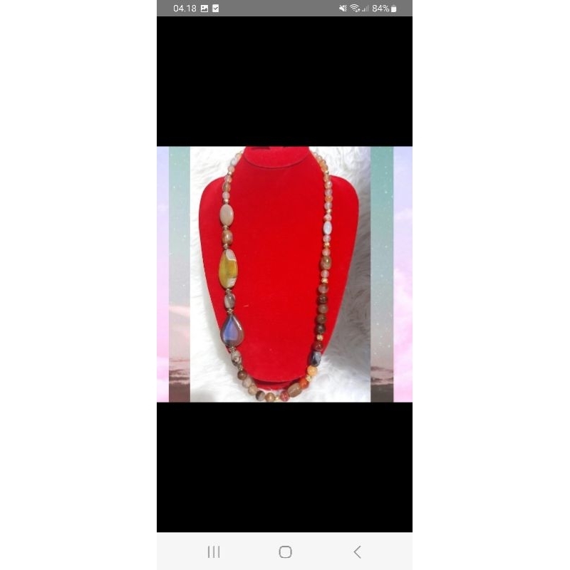 #kalung wanita crown accesscories strap masker mutiara shell dari kerang/ batu alam asli variasi cry