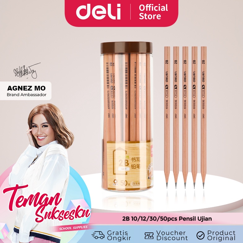 

Deli Graphite Pencil / Pensil Kayu Grafit 2B isi 12pcs 50pcs/BOX S907 S909 ldhrp