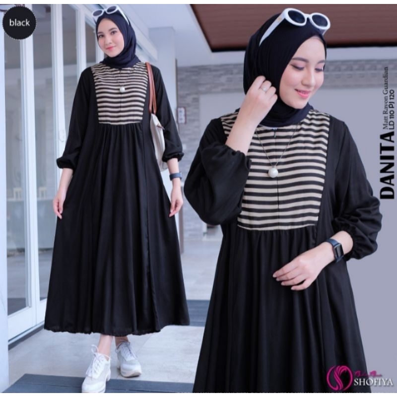 Dress Wanita Viral 2023 Danita Midi Dress Bahan Katun Rayon Lembut Adem Polos Size Jumbo Dress Mewah
