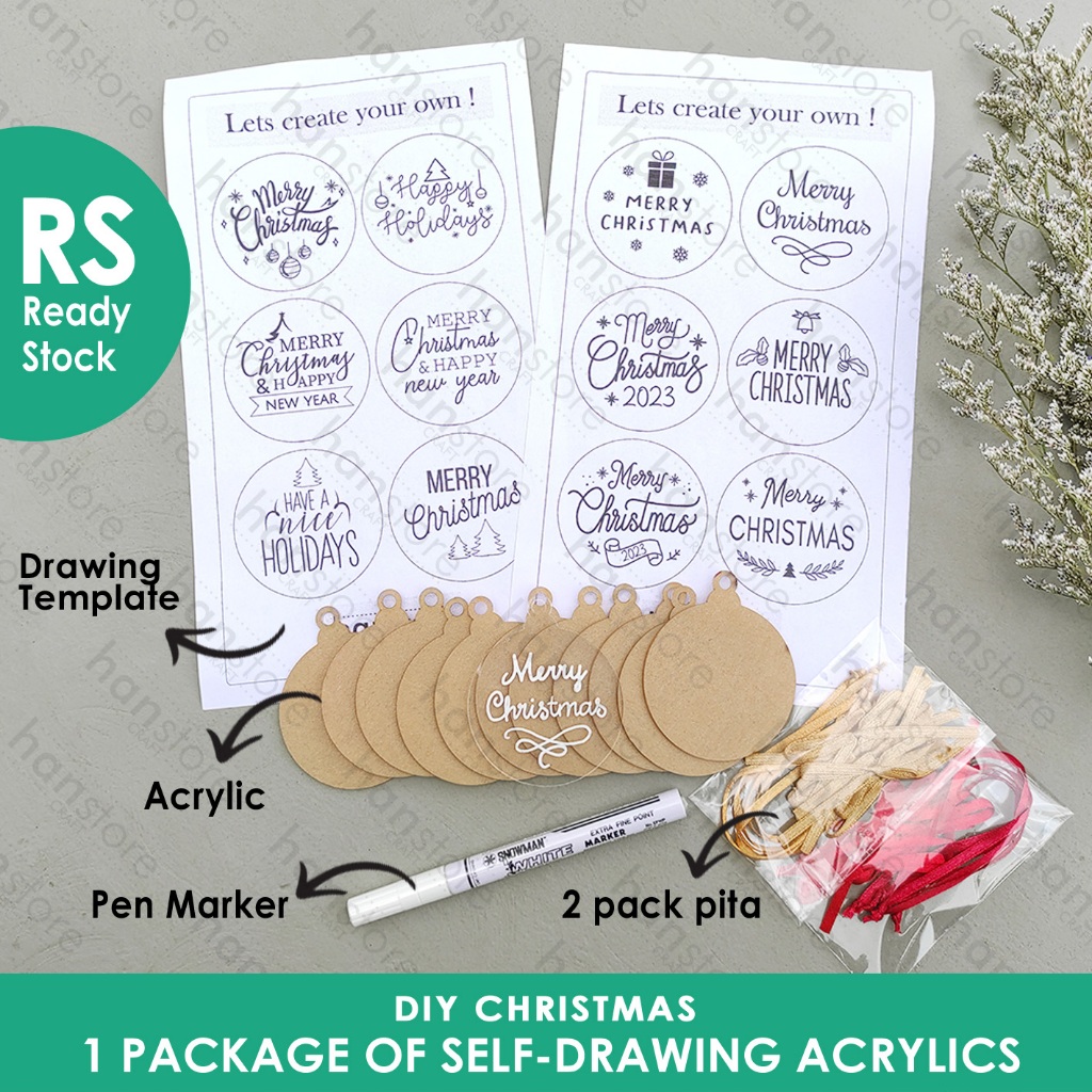 

RS 1 Package of self-drawing acrylics / DIY menggambar akrilik / Hampers / Gift / Christmas / Natal / Dekorasi / Kids activities