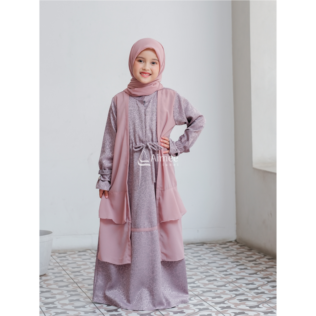 Aimee Label - Sarimbit Keluarga AZKA Family Dove / Sarimbit Keluarga 2024 / Baju Muslim Couple / Baju Couple Keluarga / Sarimbit Muslim / Set Family-gamis anak