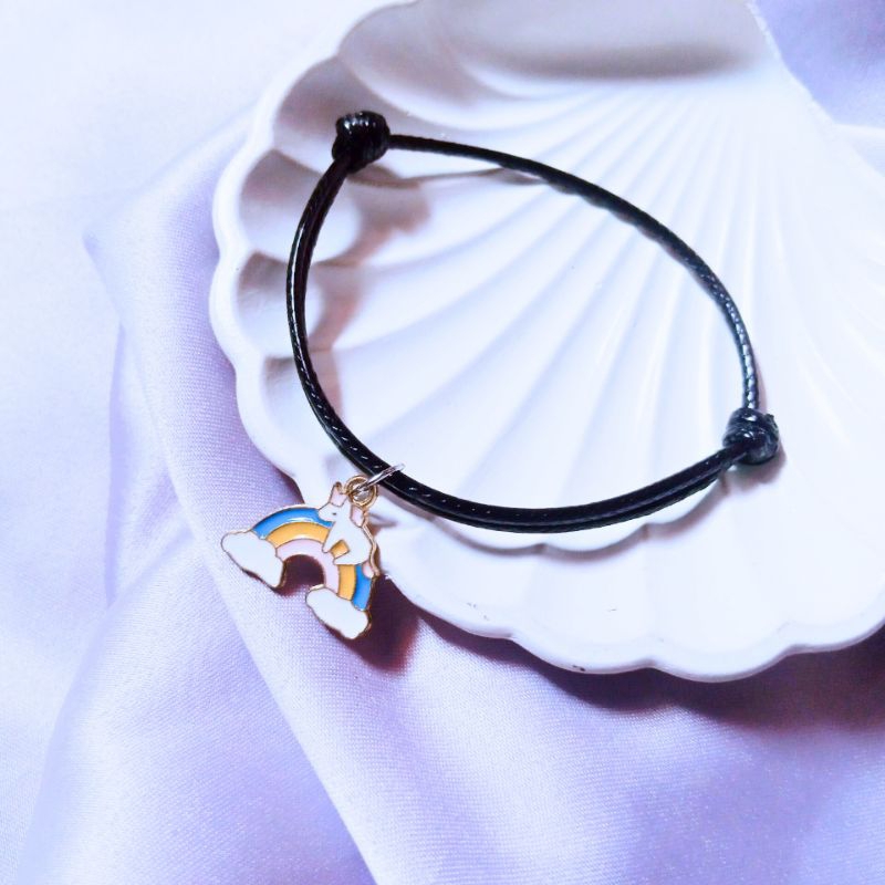 ( Beerrysaa ) GELANG RAINBOW UNICORN CLOUD | Gelang couple persahabatan teman sahabat | gelang tali 