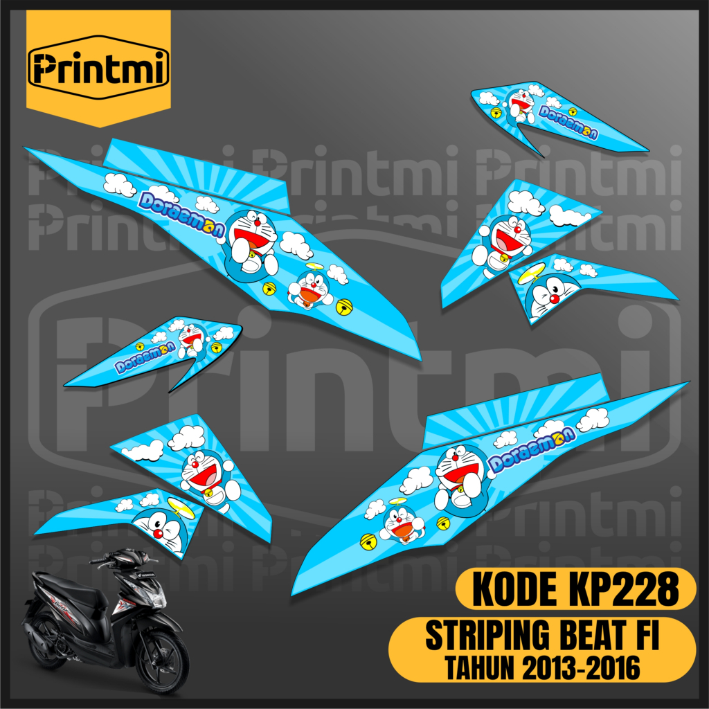 Striping Stiker Motor Beat Fi 2013 2014 2015 2016 Doraemon Variasi List Skotlet Modifikasi Printmi K