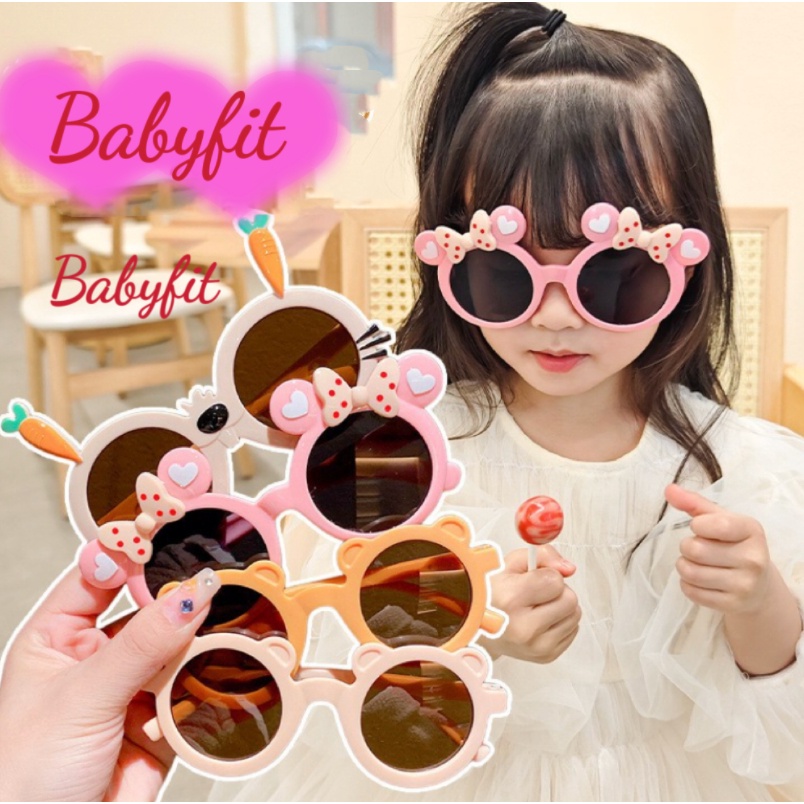 [COD 8Z83] babyfit KACAMATA FASHION aksesoris bunga kelinci kartun karakter anak cewek cowok pn-1018