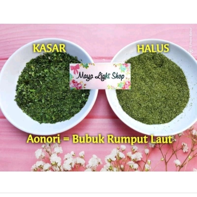 

Aonori bubuk rumput laut 100gr 50gr nori powder seaweed taburan takoyaki okonomiyaki