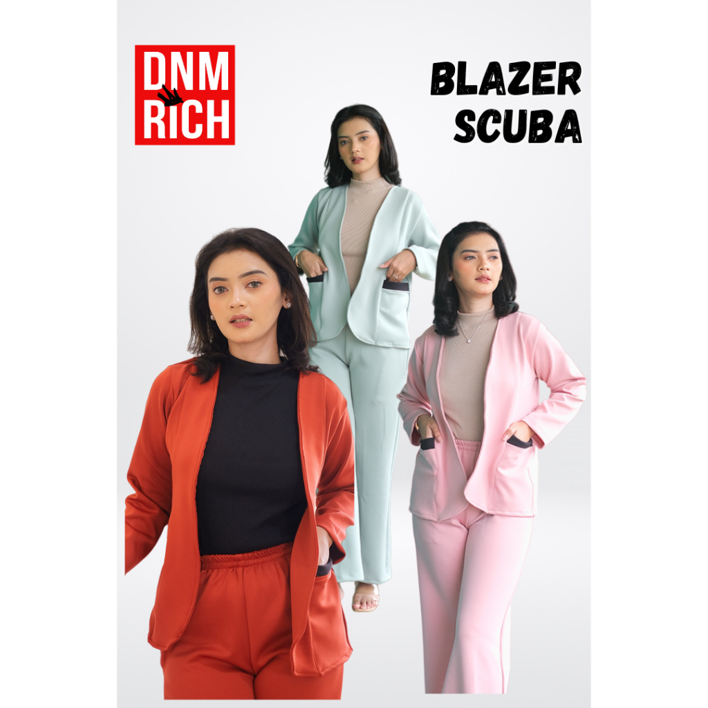 Setelan Blazer Set Wanita 2in1 Atasan Celana Panjang Blazer Scuba One Set Wanita Blazer Setelan Blez