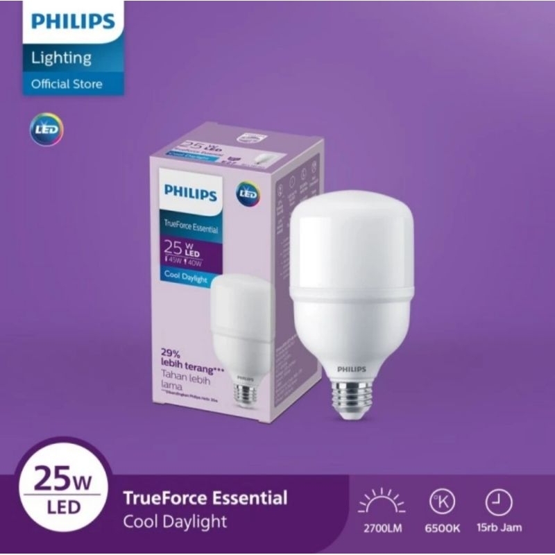 lampu led philips 25w 25watt essential true force/lampu led/philips