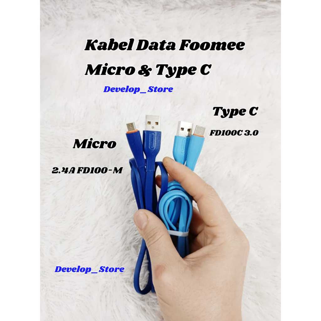 Kabel Data foomee FD100-M Micro / FD100-C Type-C / NA02 Type C Data Transfer