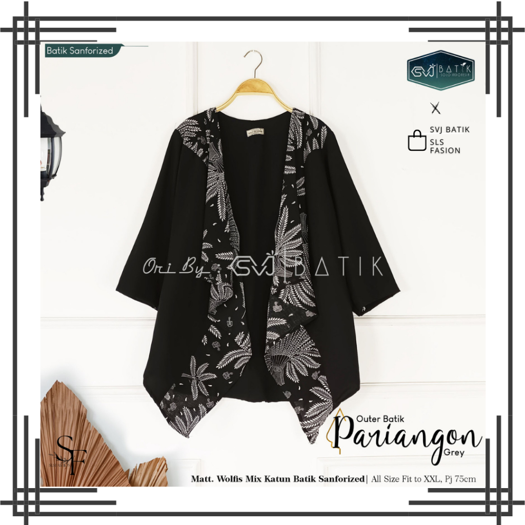 OUTER BATIK KERIS NAVY CARDI BATIK MURAH ORI SVJ