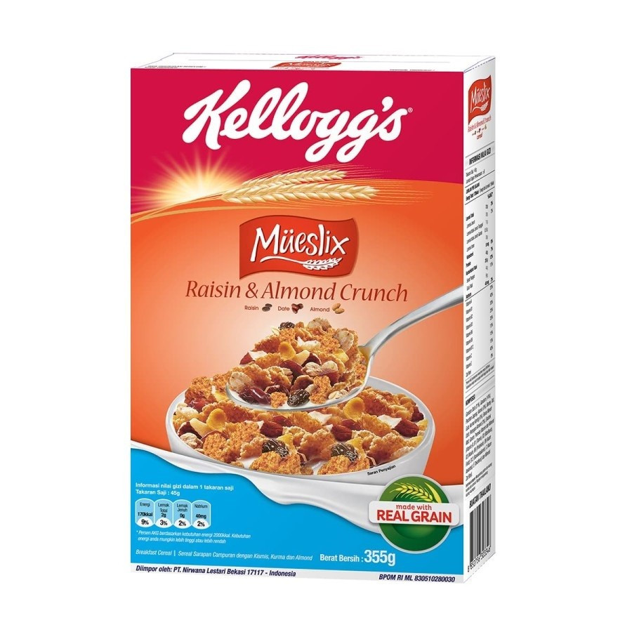 

Kelloggs Mueslix Raisin & Almond Sereal 355g