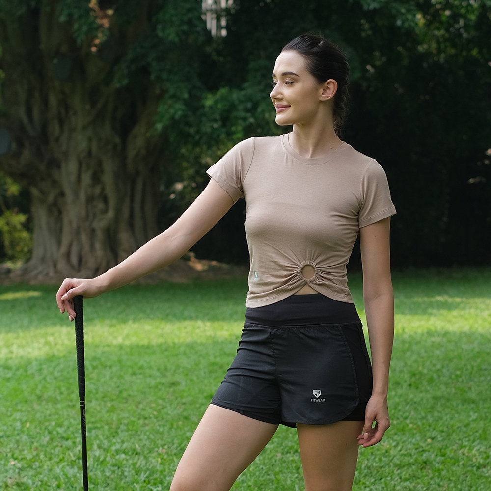 Fitwear - Croptop Wanita OLEEN O-RING POLOS S/S - S - L