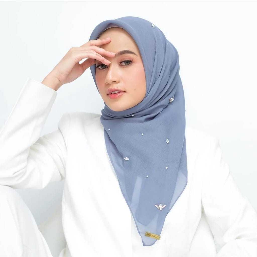 Hijab Segiempat Bella Raya Square Payet Swarovski Tabur Polycotton Premium