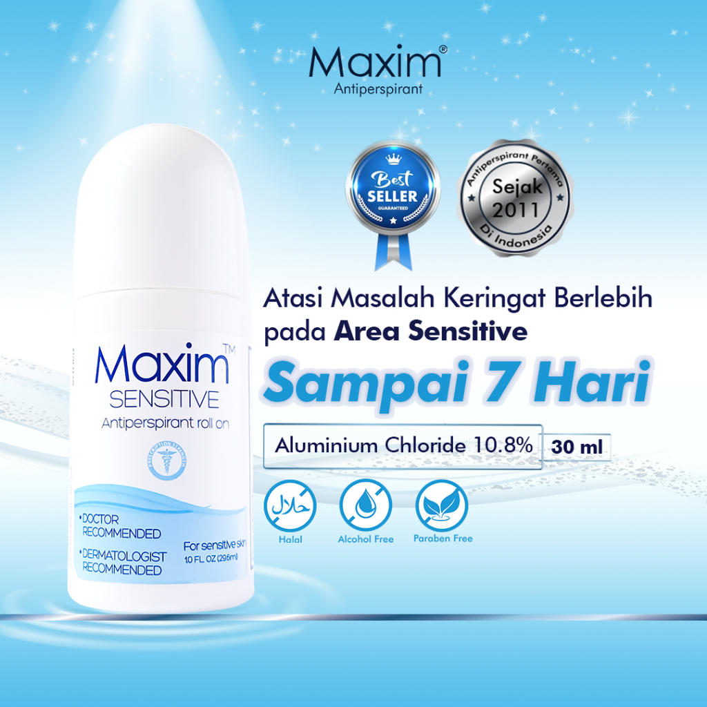 Maxim Antiperspirant Deodoran Ketiak Kulit Sensitif 10.8% 30ml