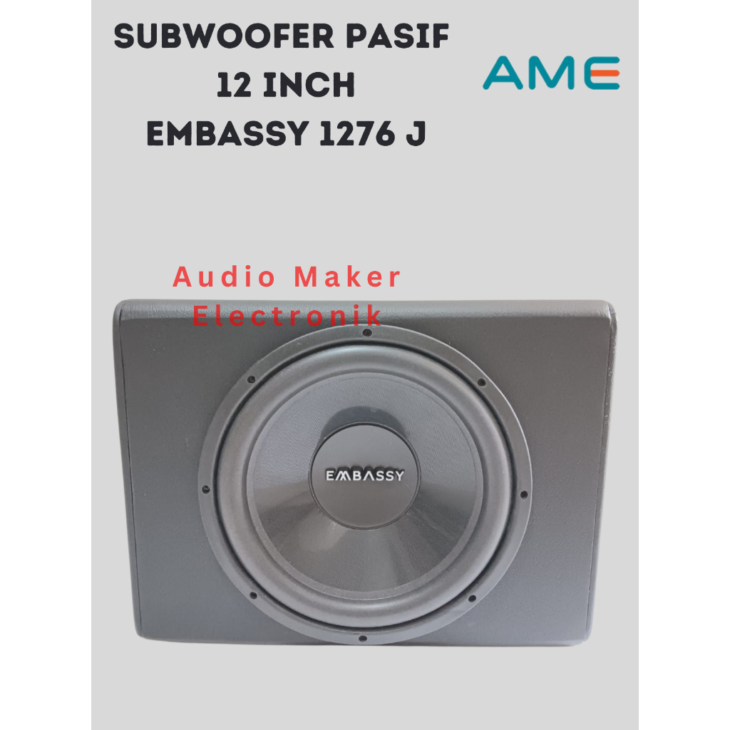 Subwoofer Pasif mobil EMBASSY ES 1276J 12 inch Double coil + Box mdf tebal 1,8MM