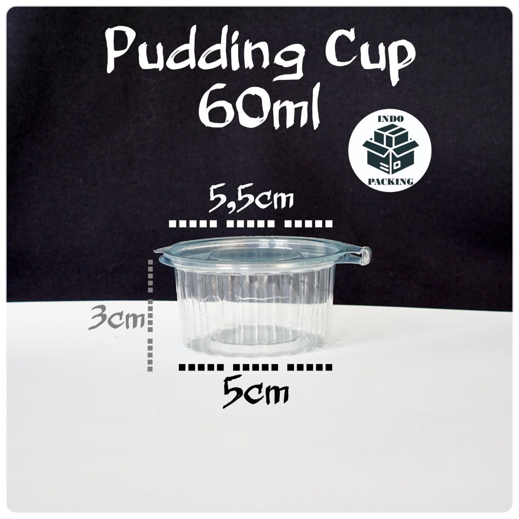 (isi 50) Pudding Cup 60 ml 60ml / Cup Sambal / Tempat Wadah Puding / Cetakan Puding / Tempat Saos