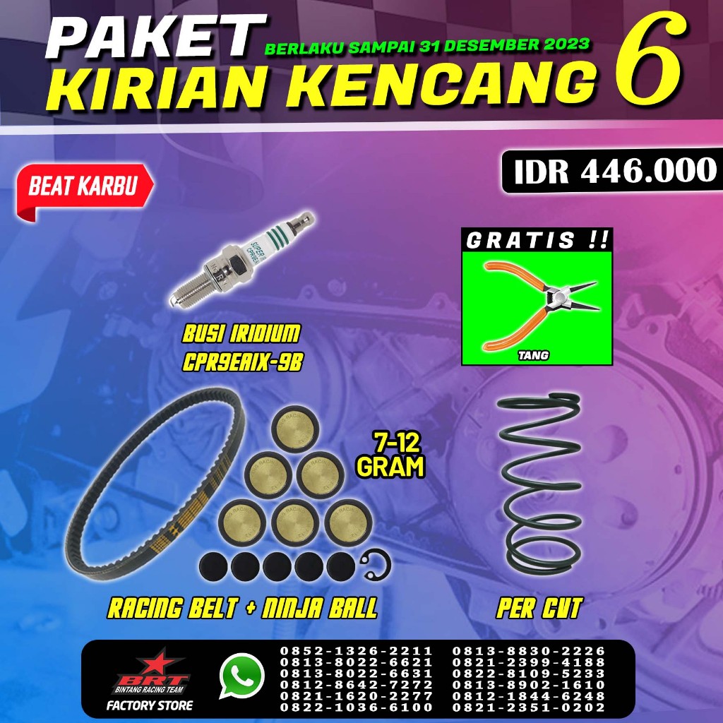PAKET KIRIAN KENCANG 6 BEAT/ SCOOPY/ SPACY KARBU BRT