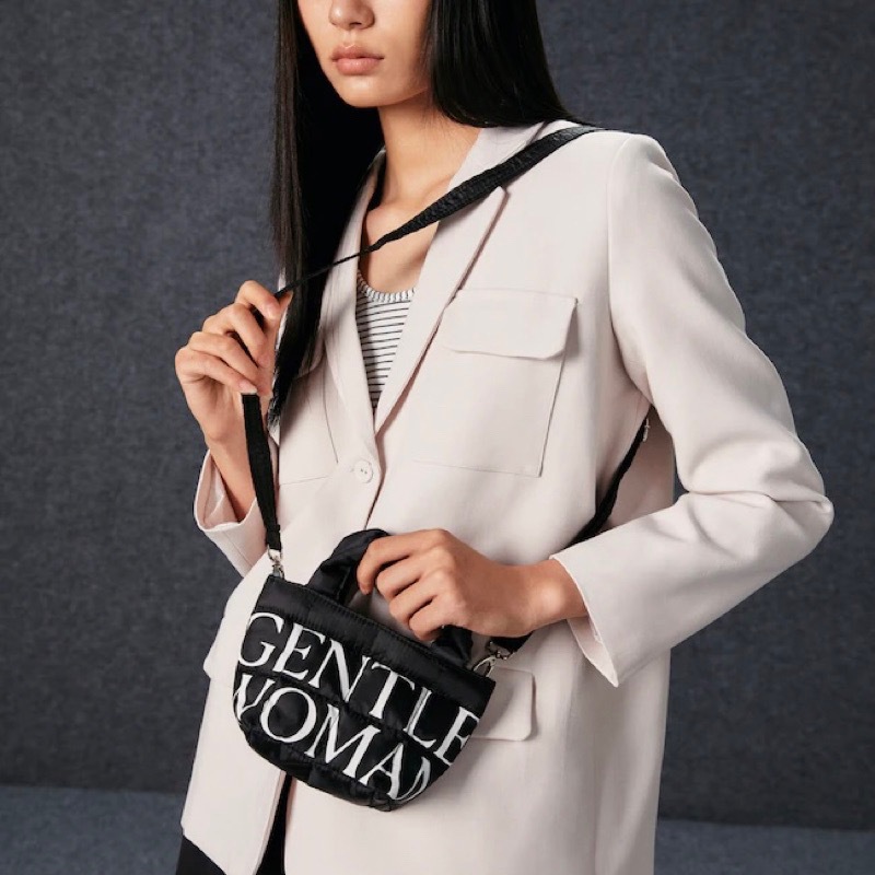 GENTLEWOMAN Micro Bag PUFFER CRIMINAL BLACK CREAM GREEN tote canvas Gentle Woman Authentic with Long