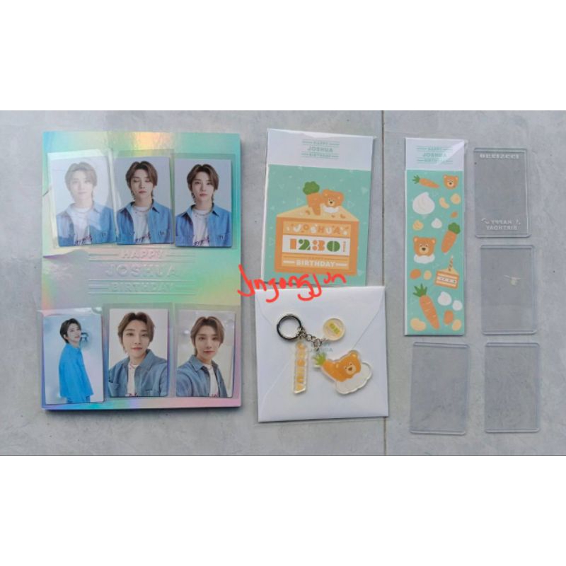 (BACA DESKRIPSI) Full set Birthday Box ver 2 Joshua seventeen pc photos pop up message keyring stick