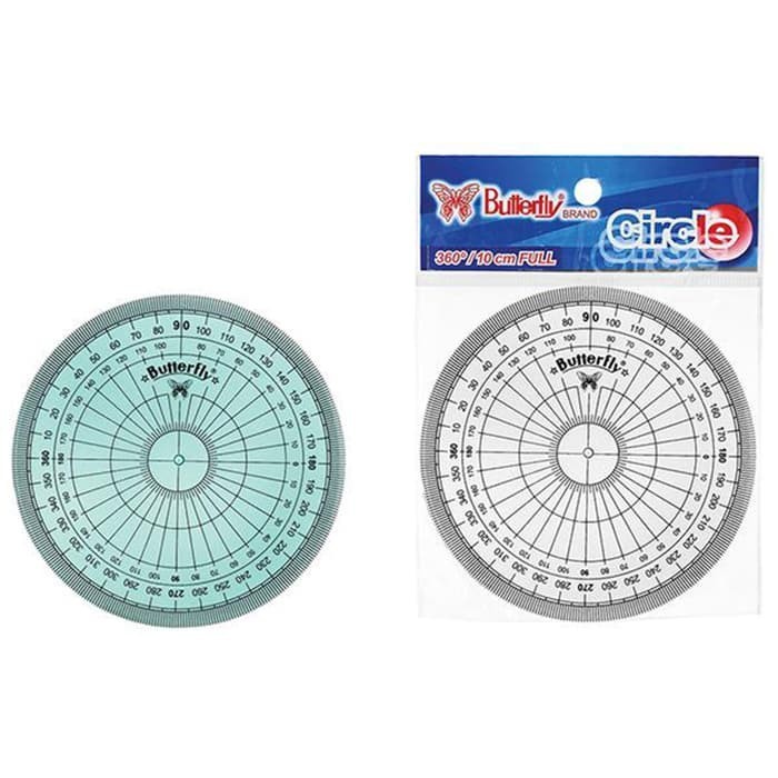 

penggaris Busur Derajat Butterfly 360/10 CM FULL (1 PCS)