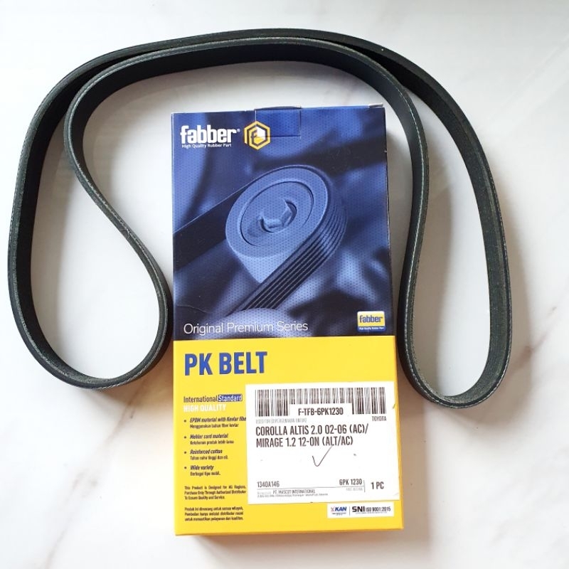 VANBELT FAN BELT MIRAGE / COROLLA ALTIS 2002-2006 6PK1230 FABBER