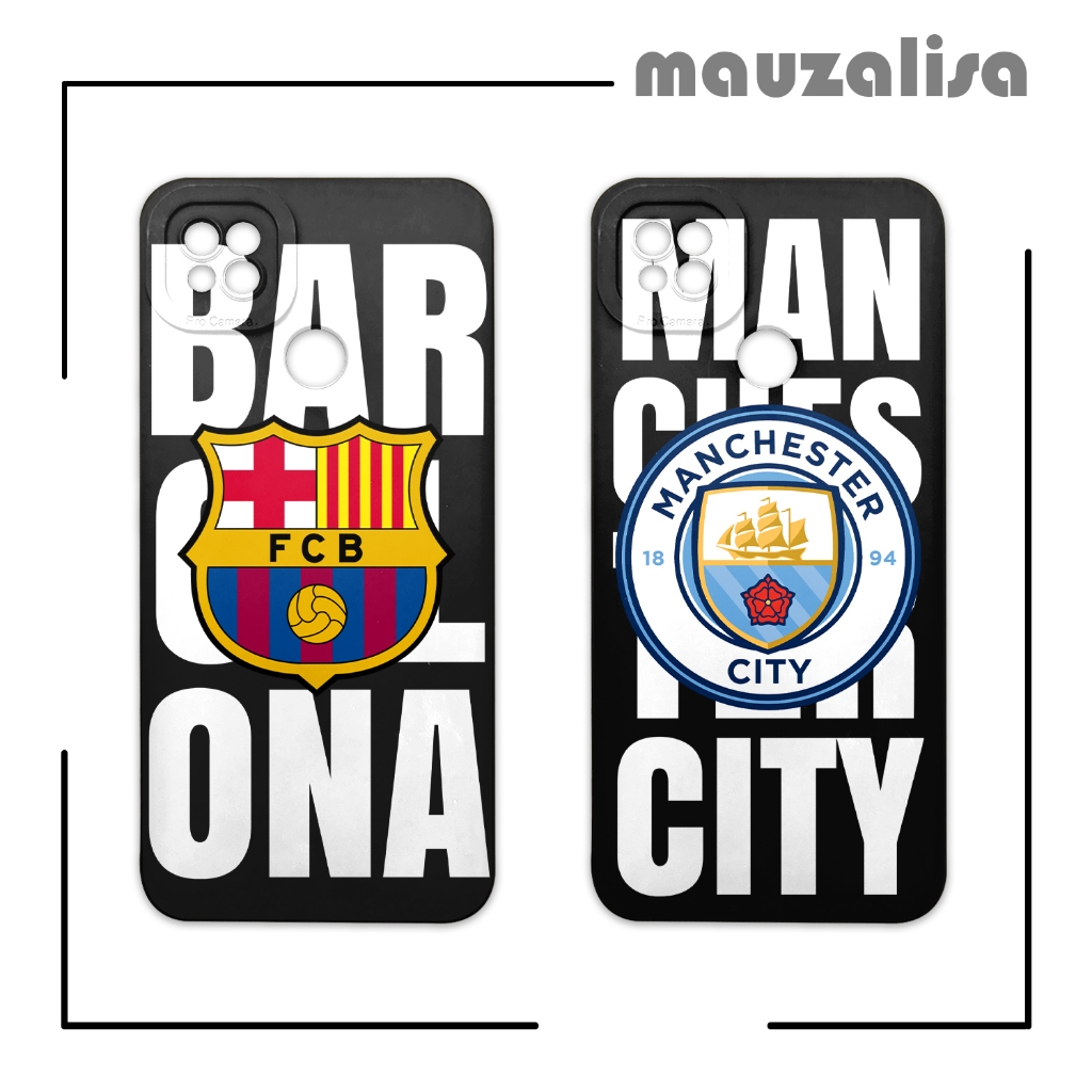 Casing Hp Oppo A15 A15s A35 Model Gambar Club Bola - Softcase Silikon Tpu Motif Barca Man City