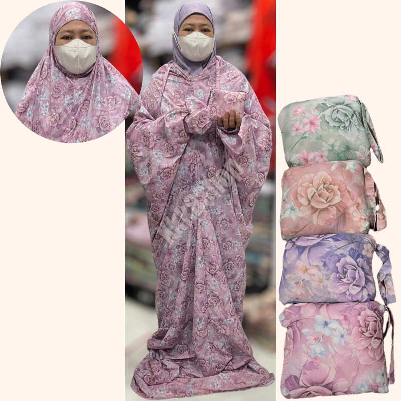 Mukena Dewasa Terusan Super Jumbo Mini Pouch  2 in 1 Travel Parasut Premium Korea Renda Cantik Ainun