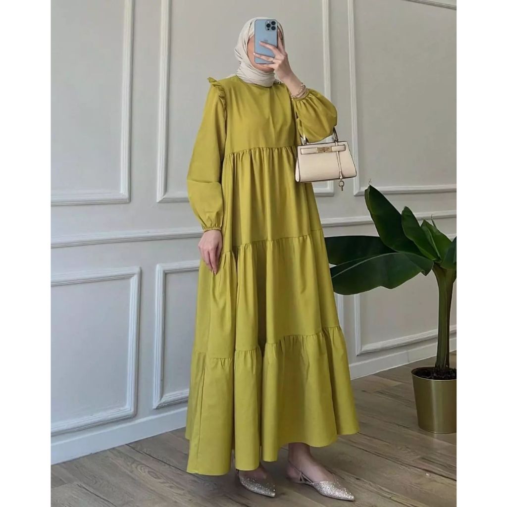 Dress Rayon Ayunda Dress By Ayumi Casual Dress Gamis Polos Pakaian Wanita Baju kondangan wanita kekiniangamis lebaran 2024 terbaru