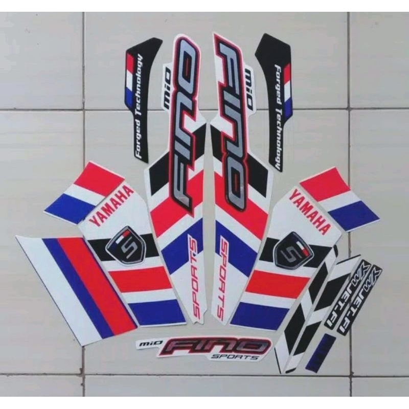Lis striping full set body Mio Fino Sports FI 2014 2015 Biru Putih Decal