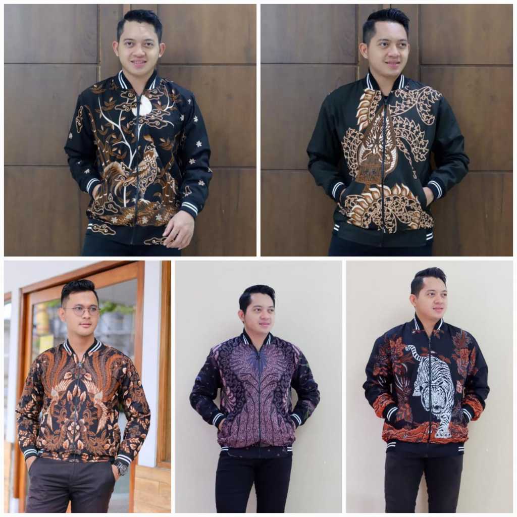 Jaket Batik Premium Ori Solo kode 11-15 bomber batik