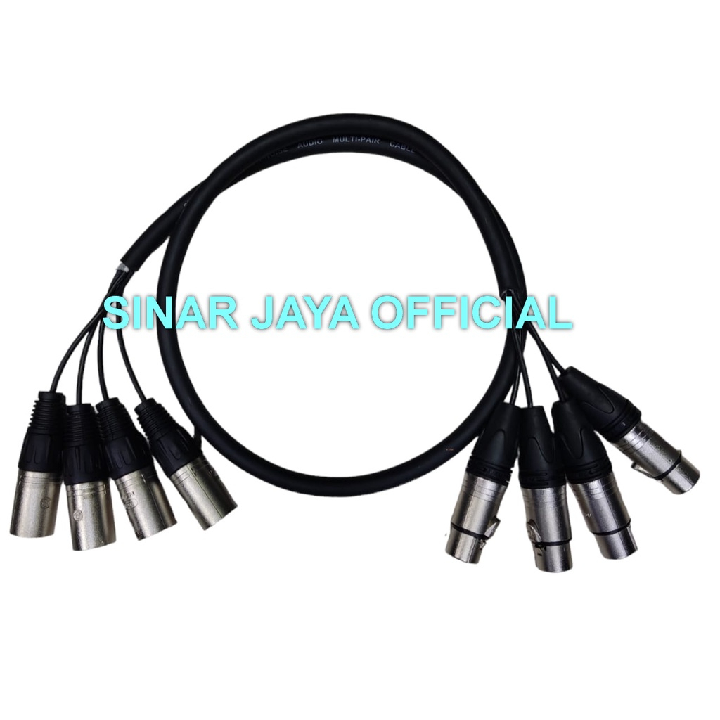 SNAKE KABEL 4 CHANNEL INPUT OUTPUT KABEL XLR FAMALE TO MALE 4 CHANNEL KABEL ISI 4 CANON