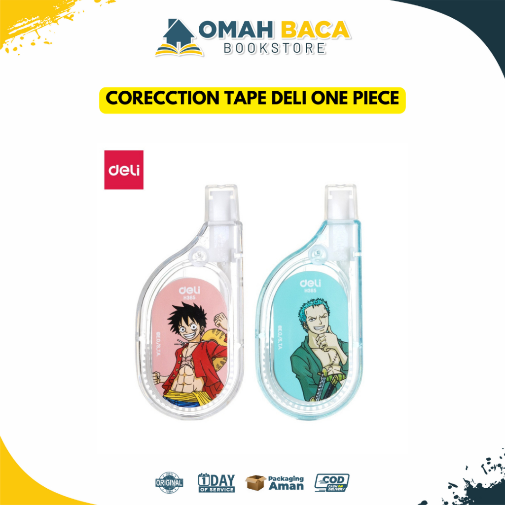 

Deli One Piece Correction Tape / Tip-Ex Kertas Roll Pita Koreksi One Piece 6 Meter Tidak Mudah Putus Kepala Berbentuk U EH365